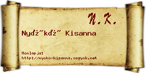 Nyókó Kisanna névjegykártya